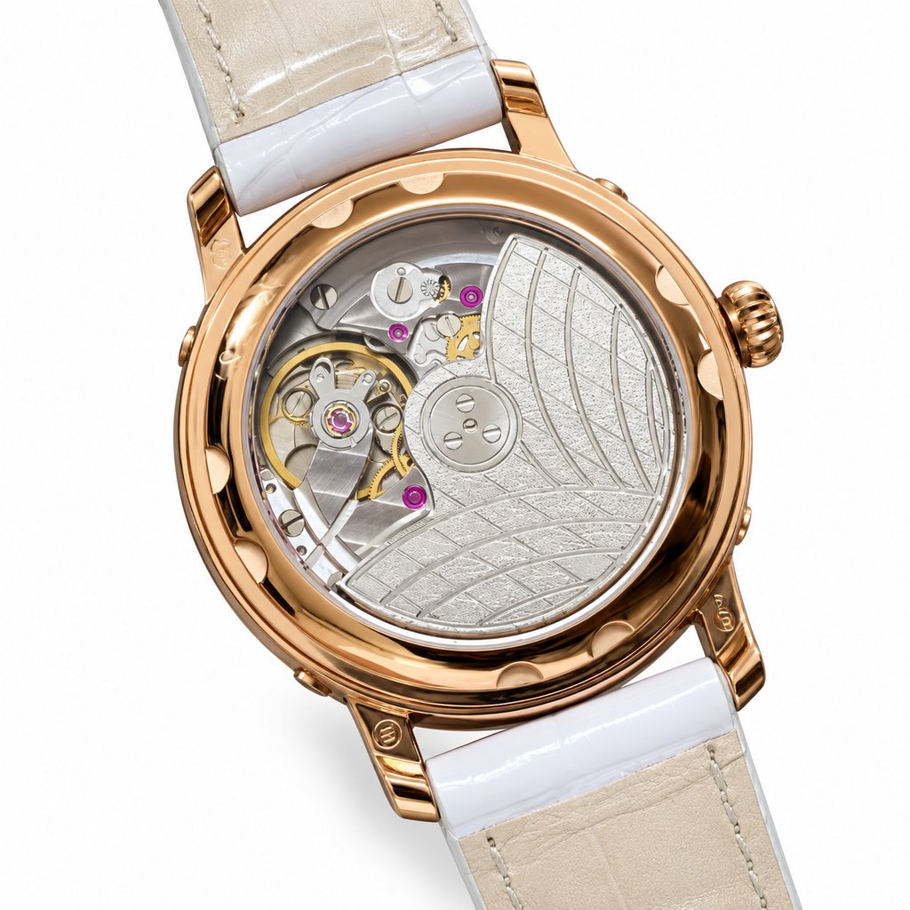 Blancpain Villeret Moonphase Full Calendar Rose Gold Diamond Bezel Ladies Watch