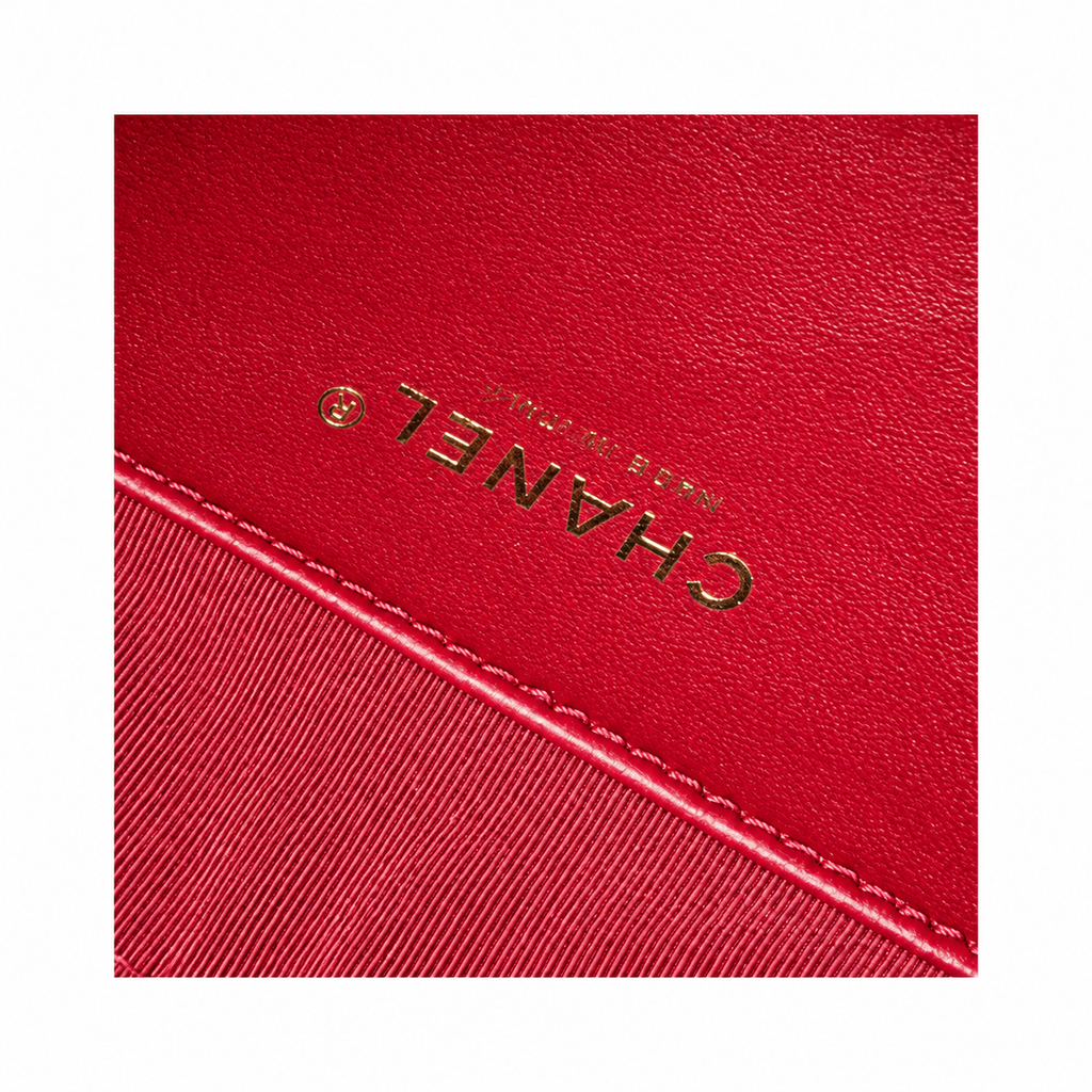 Chanel Red Quilted Lambskin Large 19 Flap Bag