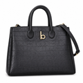 Burberry Croc-Effect Tote with Shoulder Strap