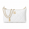 Chanel White Quilted Chain Shoulder Bag