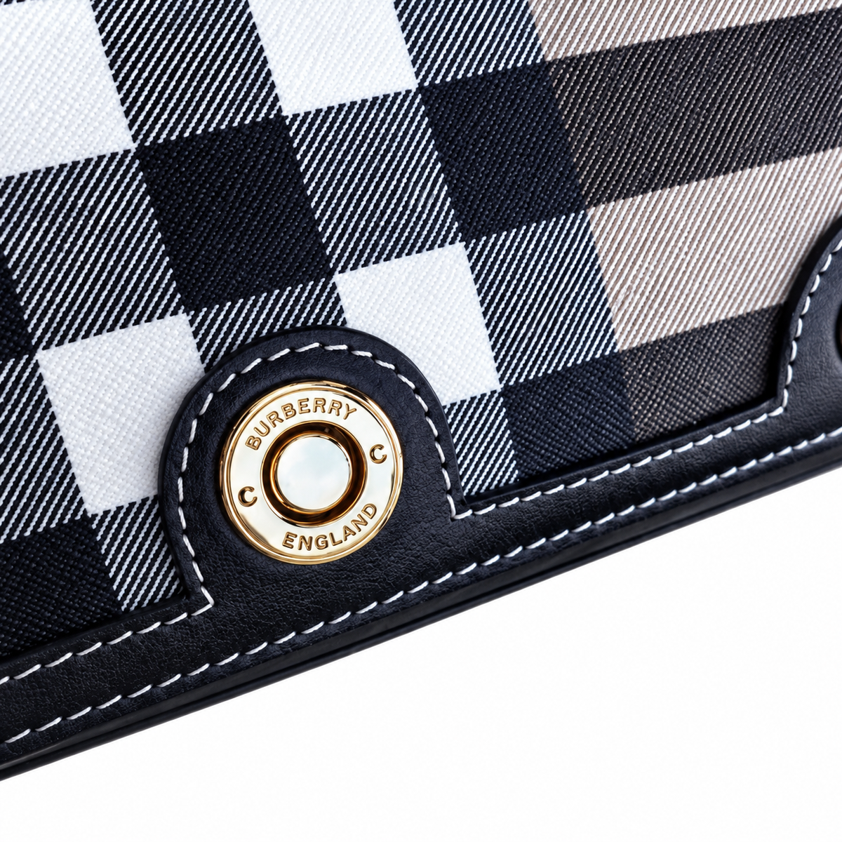 Burberry Check Flap Bag with Dual Straps