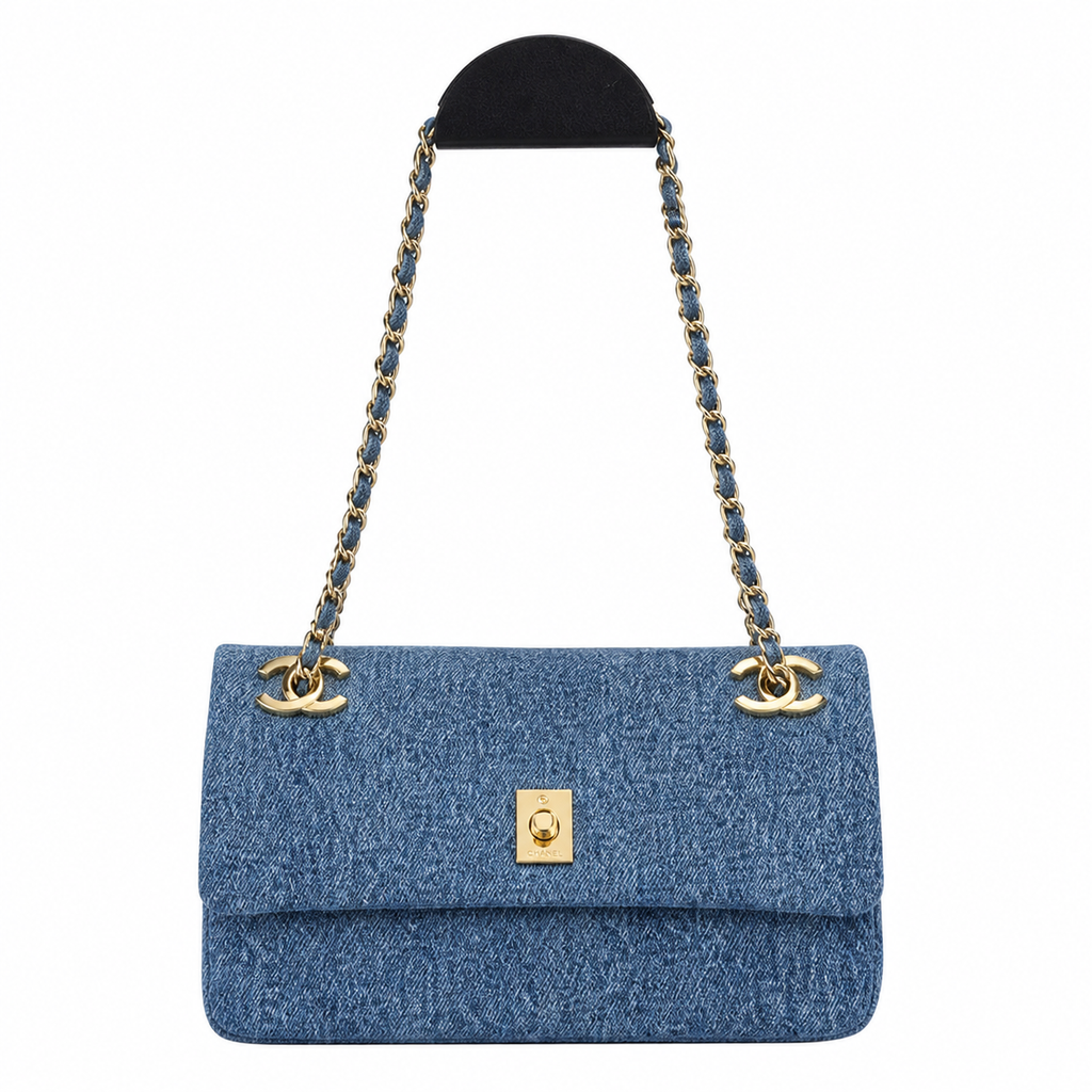 Chanel Blue Denim Flap Shoulder Bag