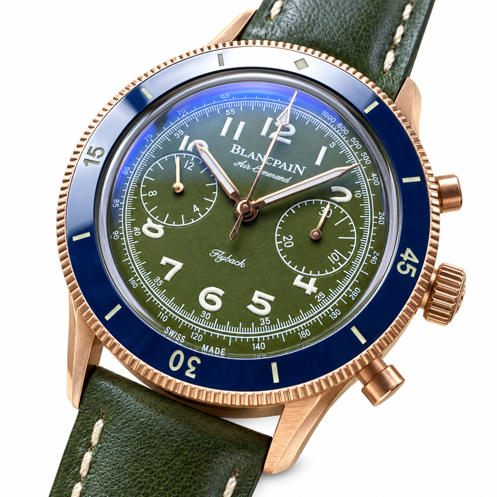 Blancpain Air Command Flyback Chronograph Rose Gold Green Watch