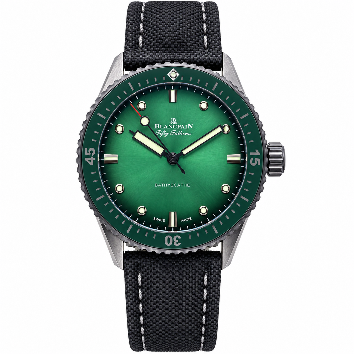 Blancpain Fifty Fathoms Bathyscaphe Green Dial Titanium Dive Watch