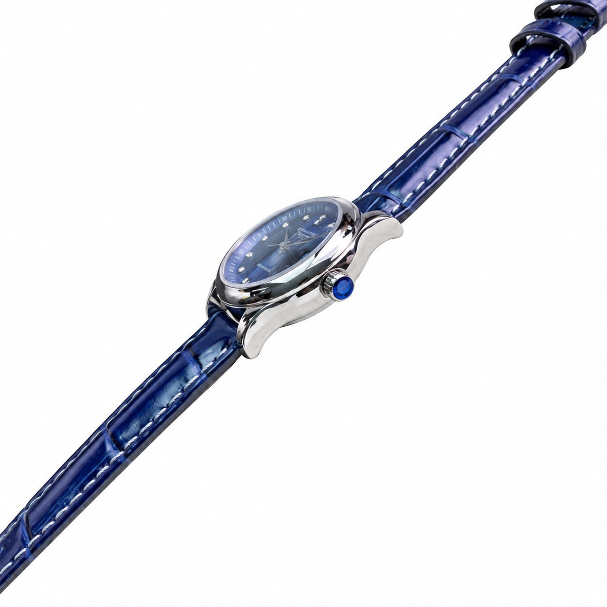 Longines Master Collection Blue Diamond Dial Blue Leather Ladies Watch