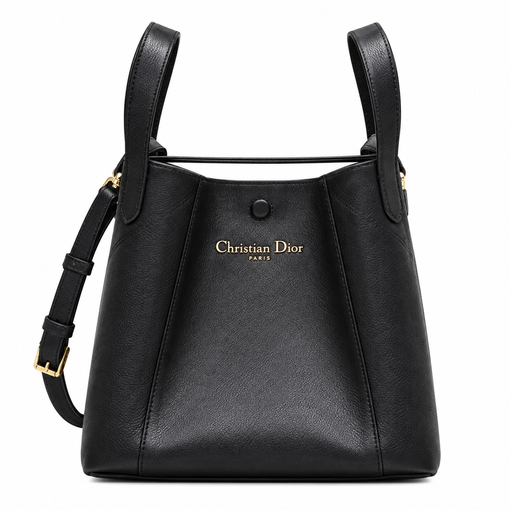 Dior Toujours Small Tote Bag in Black with Christian Dior Logo