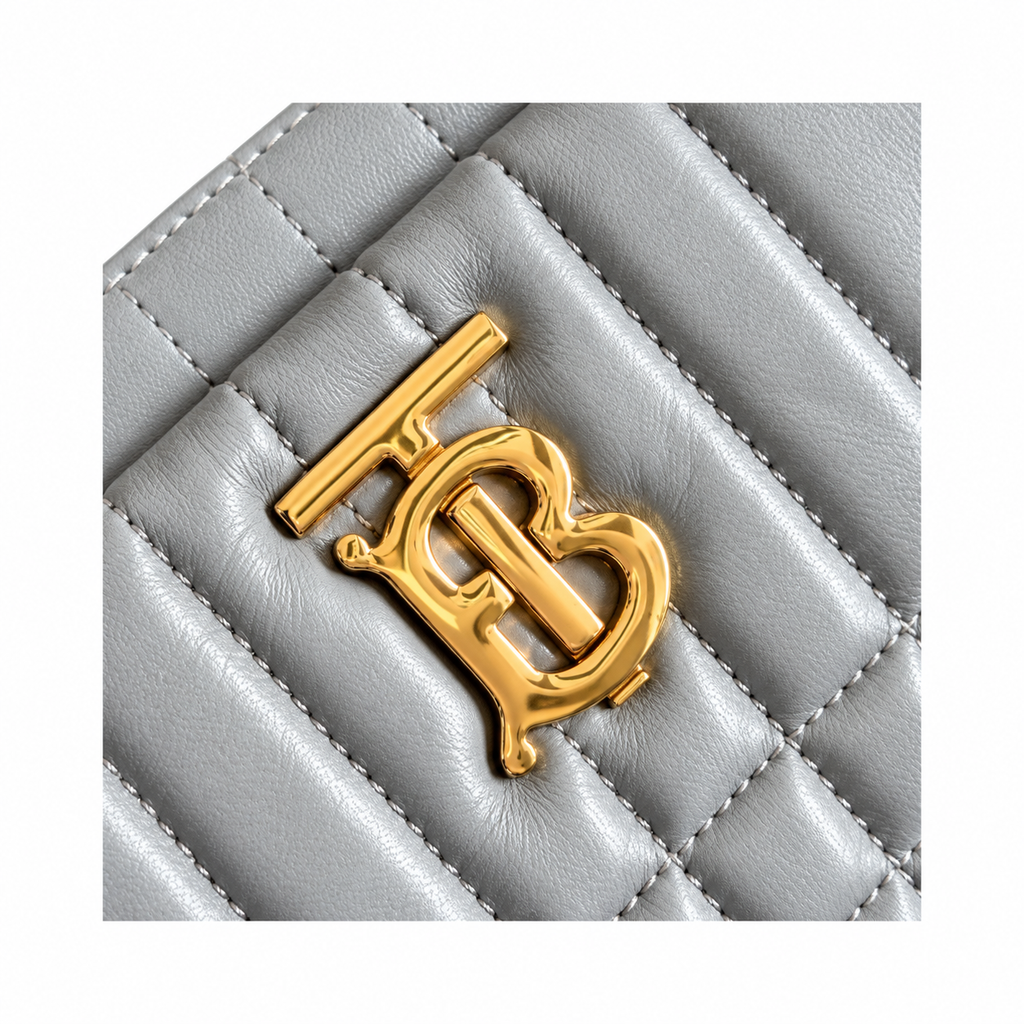 Burberry Grey Quilted Camera Bag