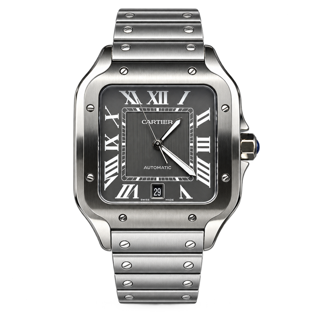 Cartier Santos Large Steel Grey Dial Automatic Watch – KDY