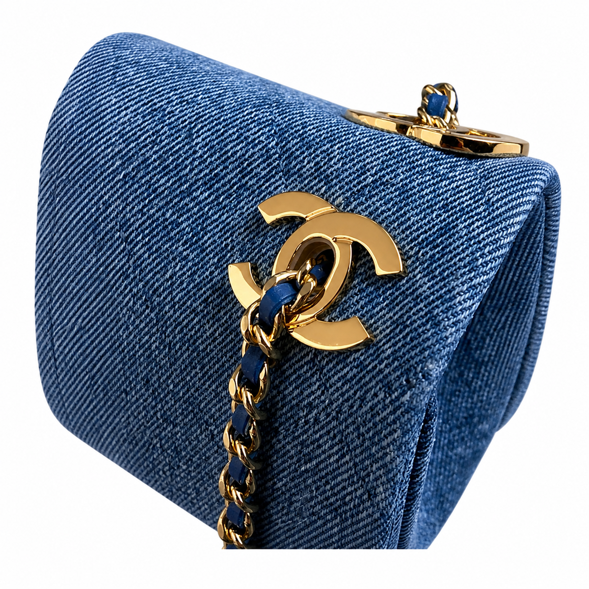 Chanel Blue Denim Flap Shoulder Bag
