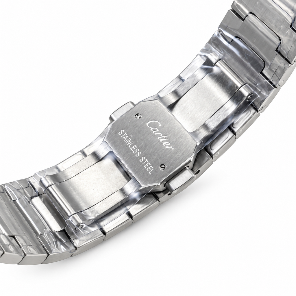 Cartier Santos de Cartier Large Stainless Steel Green Dial Steel Bracelet Automatic Watch