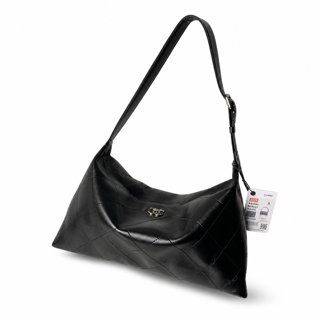 Chanel Black Quilted Hobo Shoulder Bag
