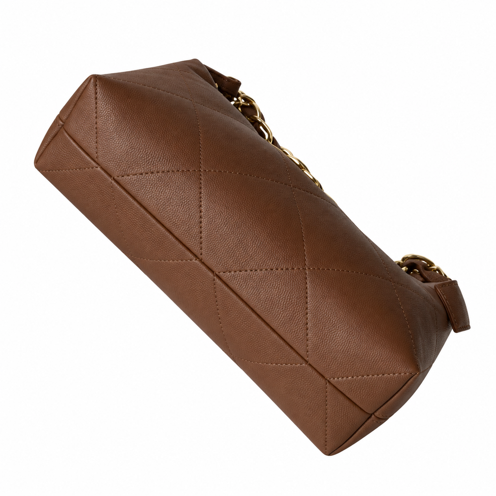 Chanel Brown Quilted Lambskin Large 19 Flap Bag