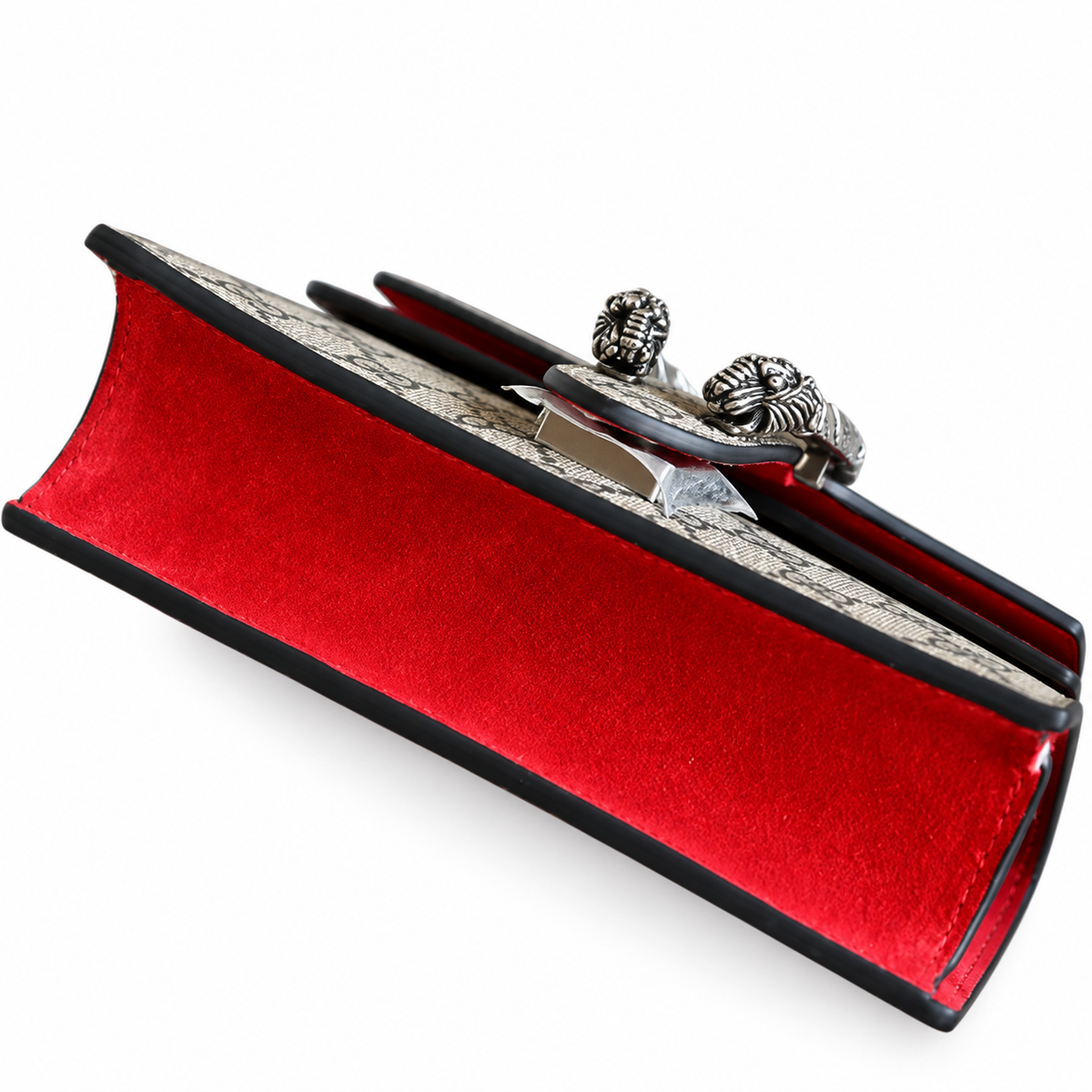 Gucci Dionysus Small Bag in GG Supreme Canvas with Red Suede Flap