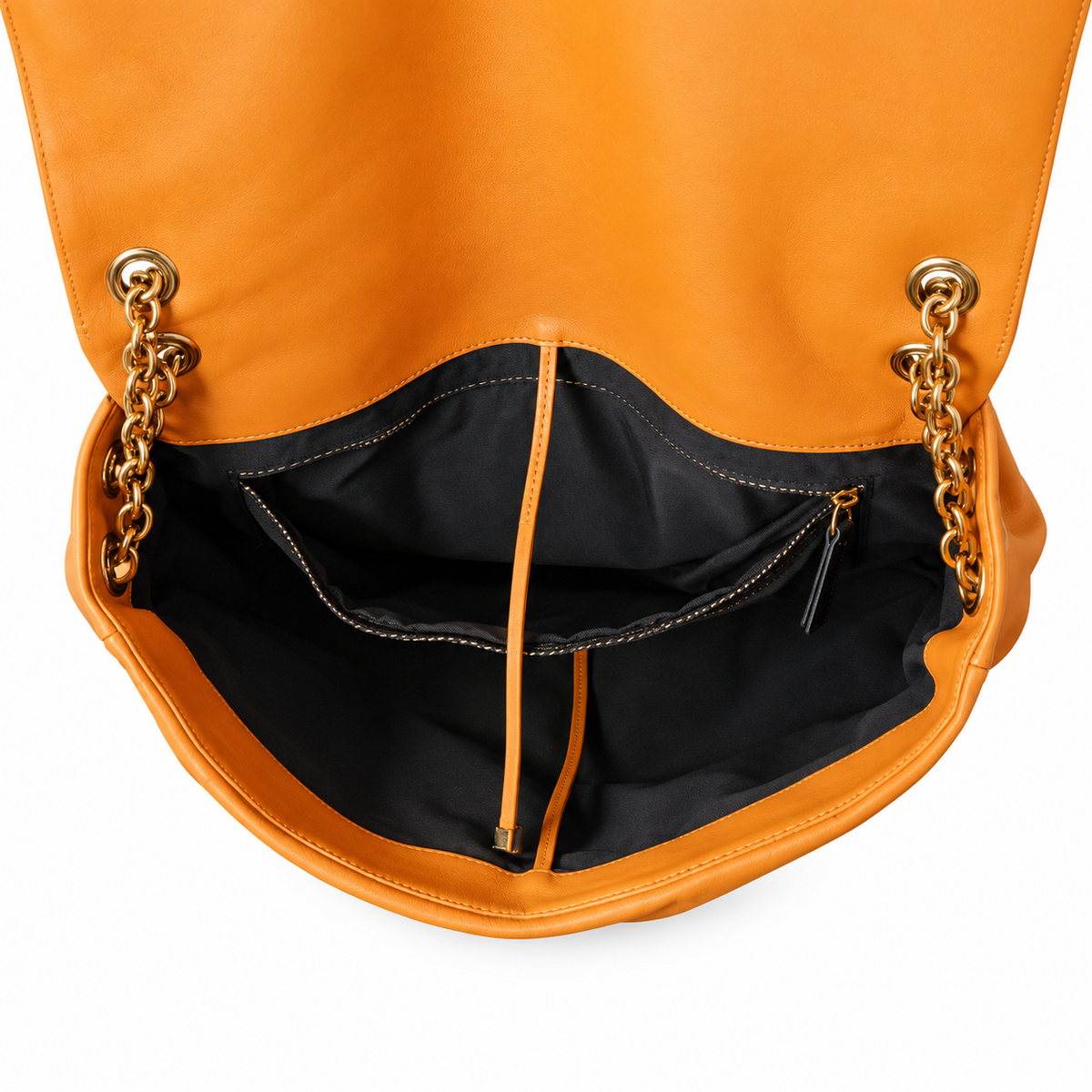 YSL Jamie Quilted Leather Flap Shoulder Bag Orange