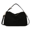 Black Suede Zip Crossbody Bag
